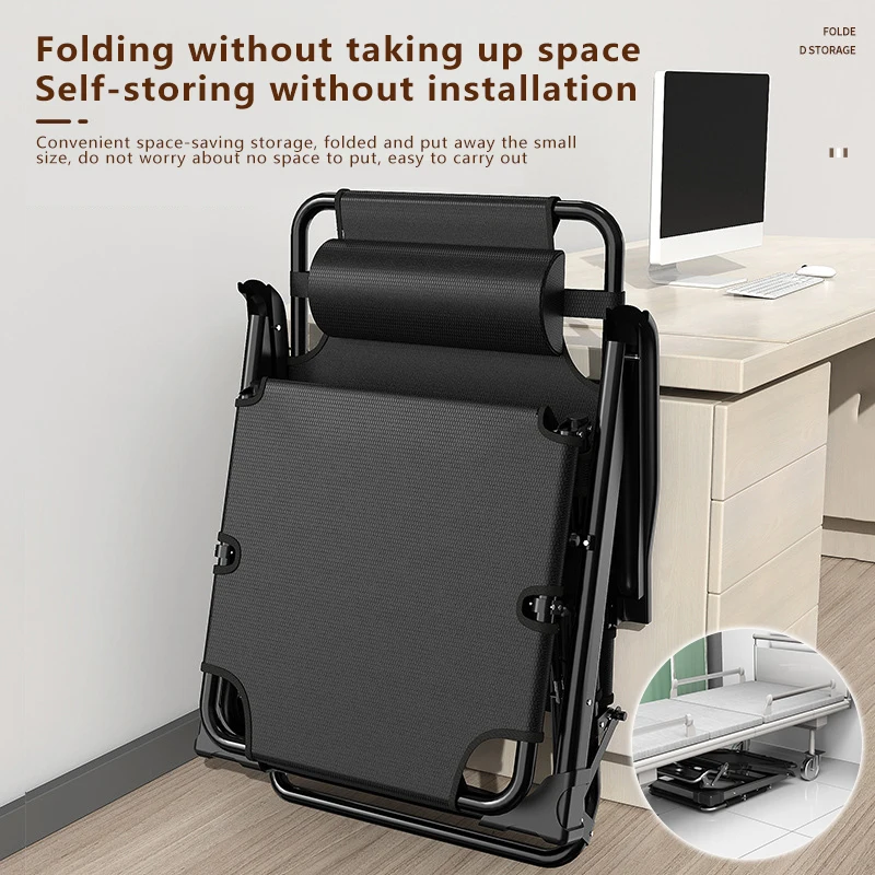 Portable folding bed office lunch break leisure backrest bed backrest chair office living room lazy person folding bed