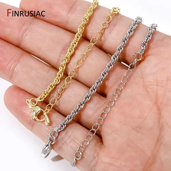 Wholesale 18K Gold Plated Brass 2.6 mm Braided Twists Necklace Chain Link Curb Chain For DIY Necklace Making Findings