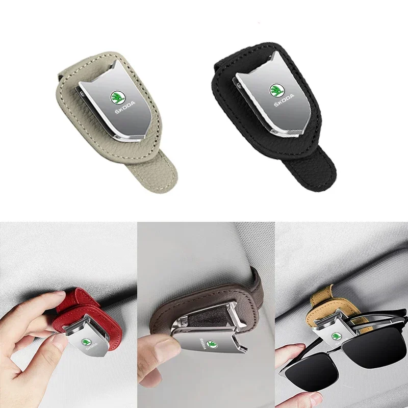 

New Design Car Interior Glasses Clip Storage Holder For Skoda Octavia MK2 MK1 2 3 A5 A7 A8 Fabia Karoq Superb Rapid Kamiq Scala