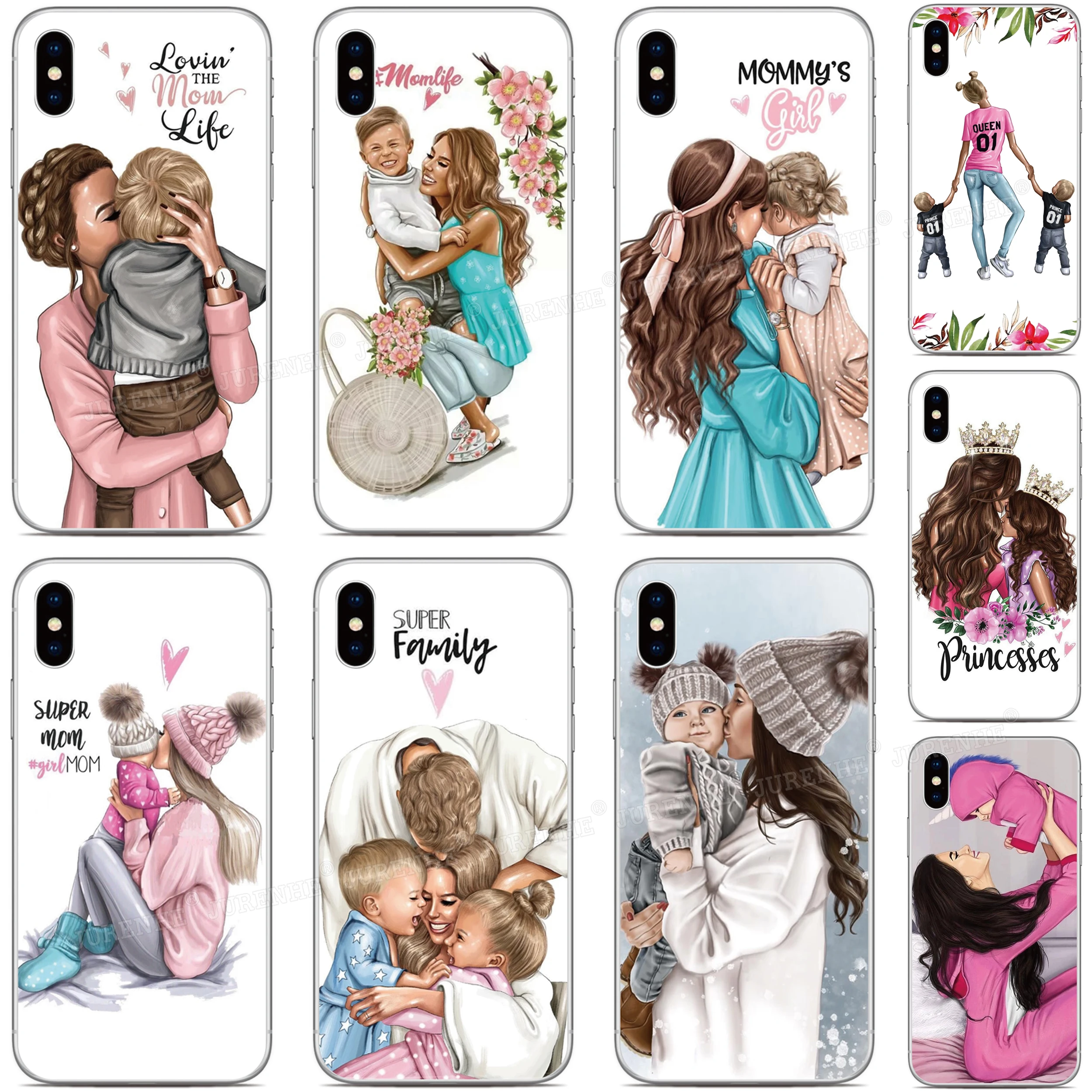 Mom Girl Boy Back Cover For Oukitel C53 C51 C50 C38 WP50 WP52 C36 C35 C33 C32 C31 C23 C25 C22 C21 C19 C18 K9 Pro Phone Case