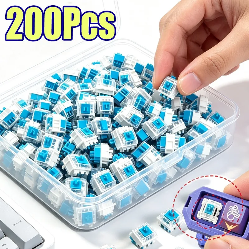 Mechanical Switch Fidget Toy DIY 3D Print Click Button Keycap Emit Light Handmade Blue Axis Creative Keyboard Parts Funny Play