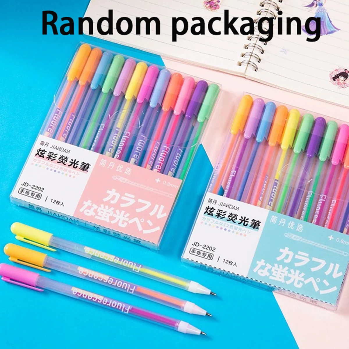 12色のかわいいゲルペン、0.8mm細い先端インクカラーゲル - Correction Pen Fine のレビューと価格