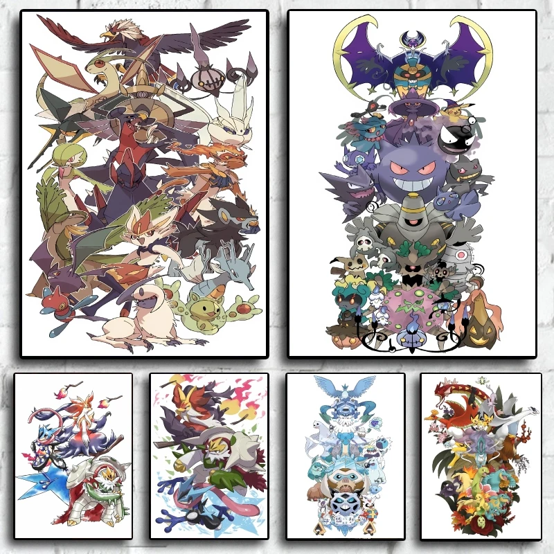 

Canvas Painting Pokemon Gengar Classic Character Poster HD Printing Not Fading Modern Home Living Room Children's Room Decor