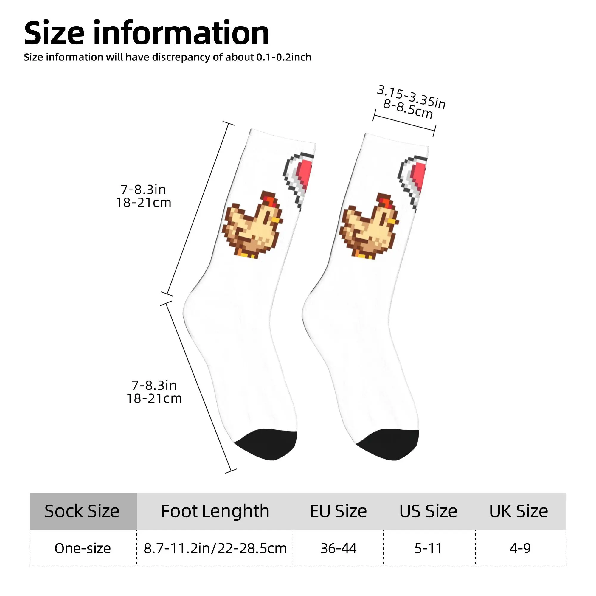 Calzini Stardew Valley Chicken Lov Harajuku Calze super morbide Calzini lunghi per tutte le stagioni Accessori per regali unisex