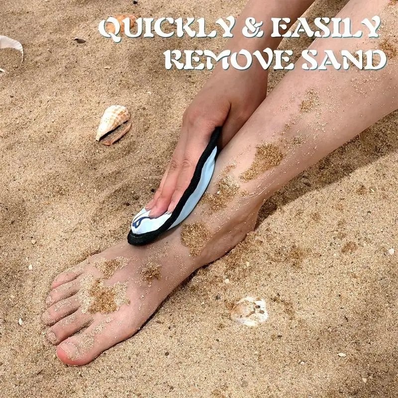Borrador de arena para vacaciones en la playa, bolsa de manopla para limpiar arena, accesorios de viaje para acampar, manoplas de limpieza suaves para exteriores