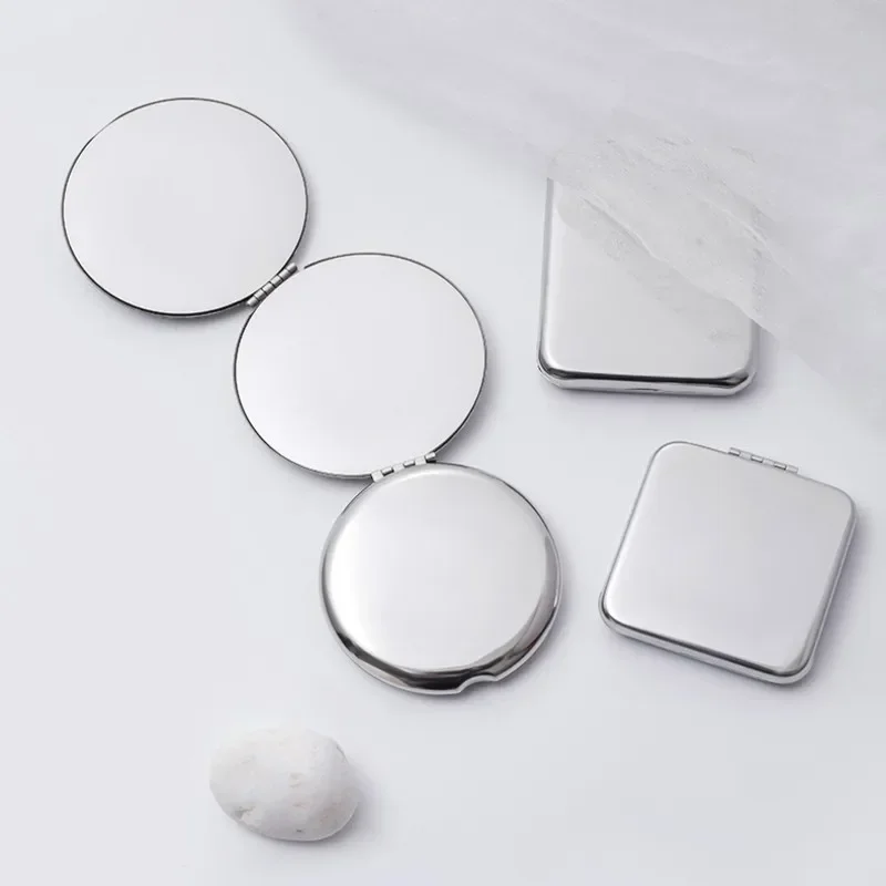Tragbarer Make-up-Spiegel aus Edelstahl für Damen, Handtaschenspiegel, faltbar, Kosmetikspiegel, klein, verschiedene Formen, Hautpflege-Werkzeug