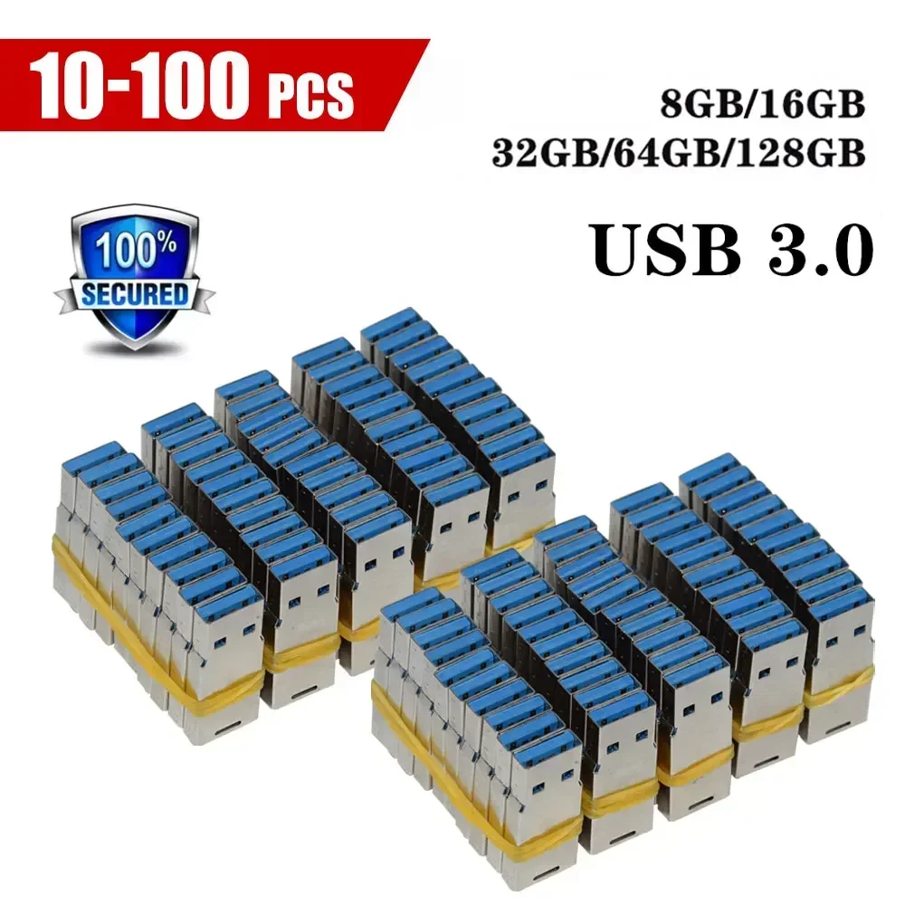 10-100pcs lot Usb3.0 Chip USB Flash Drive 8GB 128G 64GB 32GB 16GB Pen drive U Disk Memory Stick factory wholesale bussiness chip