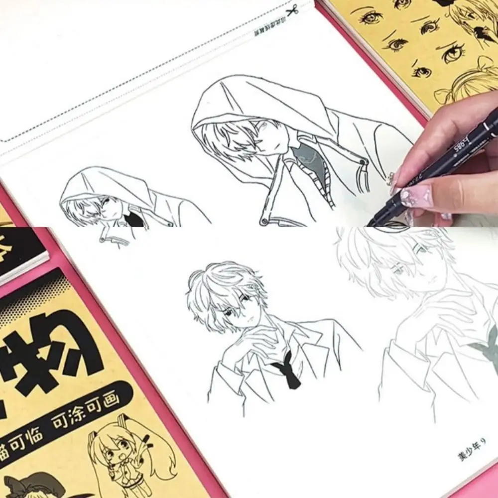 

Novice Manga Hand Drawn Tutorial Zero Basic Tracing Anime Line Draft Book Studying Sketch Comics Drawing Copy Book Artist