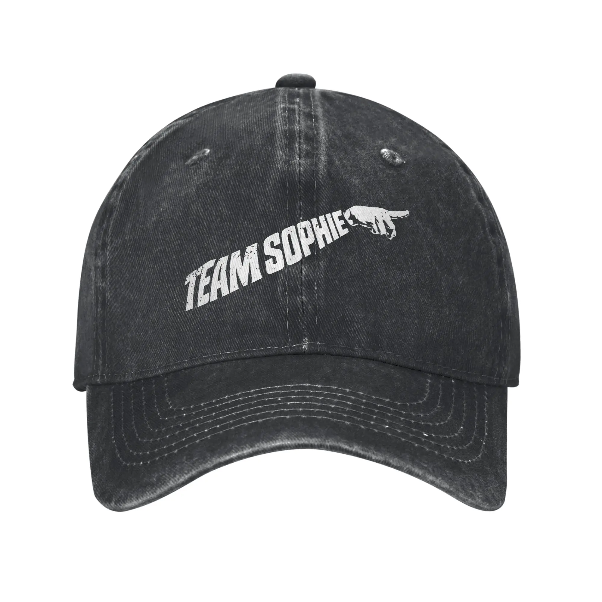 Team Sophie Hand Pointing Meme Washed Baseball Cap Design Print Sun Trucker Hat Summer Couple Women Outdoor Sports Baseball Caps