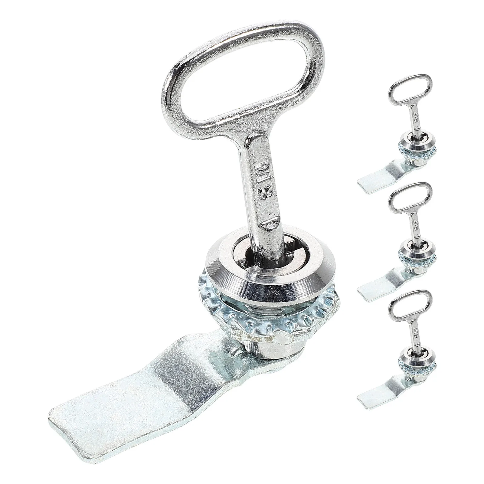 

4Sets Outdoor Trash Can Locks Metal Triangle Key Lock Theft Prevention Garbage Bin Lid Lock Set for Community Use