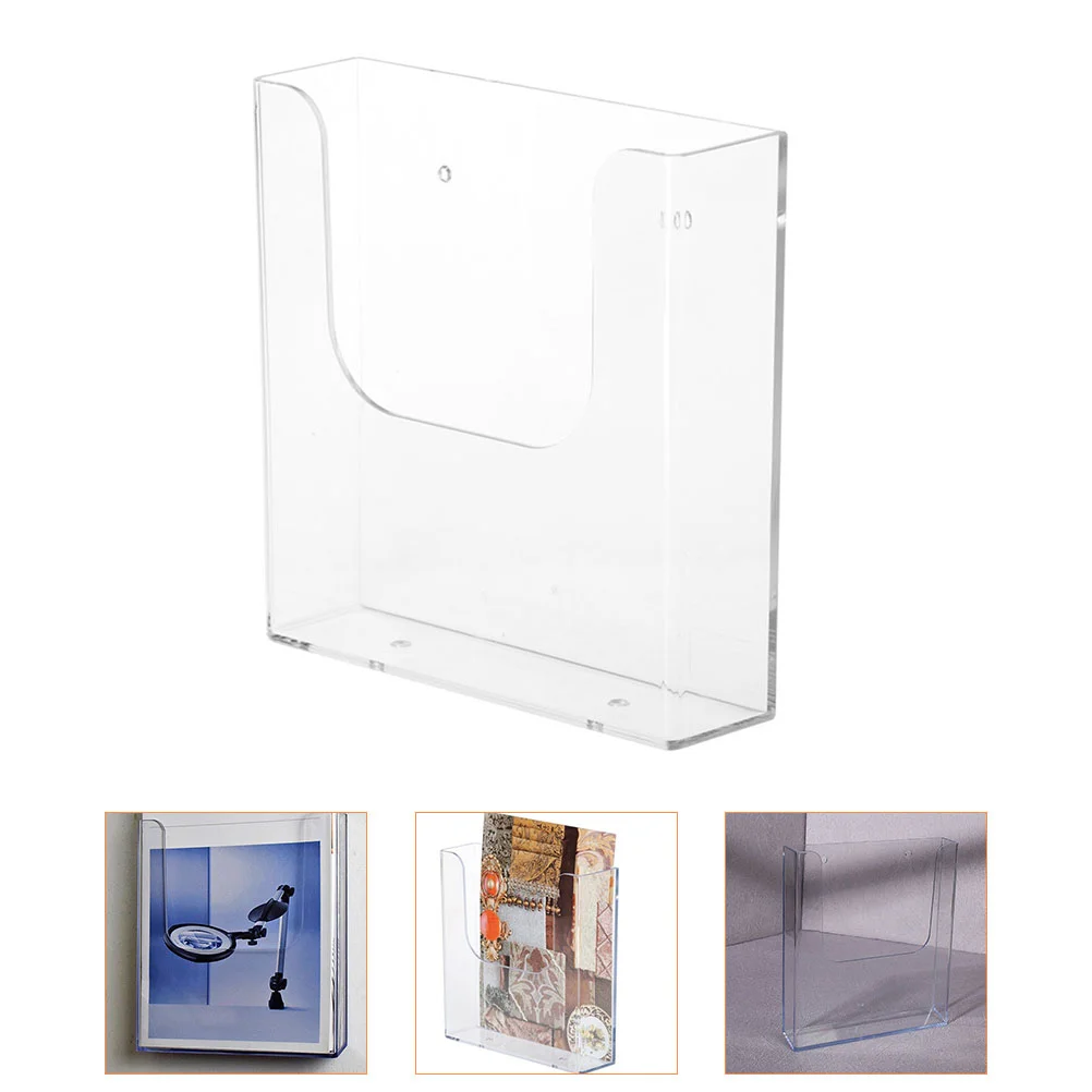 

A5 Display Catalog Rack White Shelves File Clear Magazine Holder Office Stand Desktop Plastic Brochures Organizer