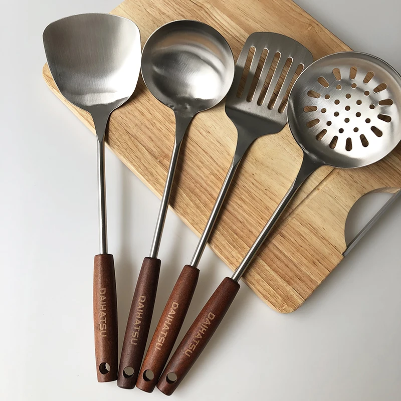 Stainless steel shovel set, pot spatula, soup spoon, leaking spatula, strainer, pot spoon