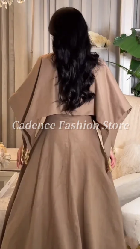 Элегантные коричневые арабские платья по индивидуальному заказу Вечерние платья Кружевная аппликация Дубайские платья трапециевидной формы для выпускного вечера Вечерние банкетные платья