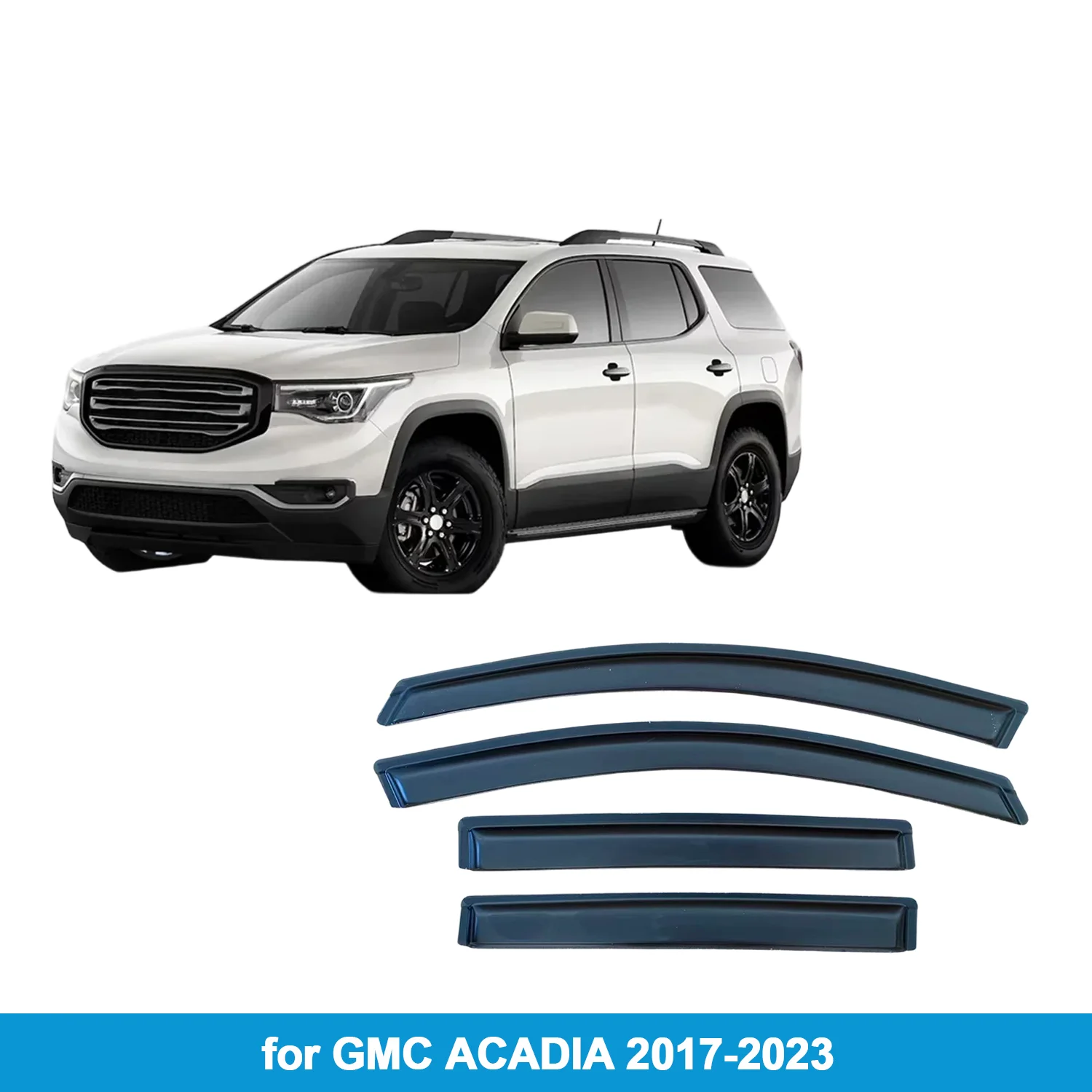 

Window Visor for GMC ACADIA 2017-2023 Rain Guard Side Vent Deflector Weathershield Outside-Mount Tape On