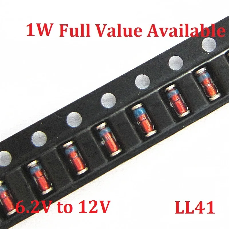 50PCS 1W Zener Diode ZM4735A/6.2V ZM4736A/6.8V ZM4737A/7.5V ZM4738A/8.2V ZM4739A/9.1V ZM4740A/10V ZM4741A/11V ZM4742A/12V