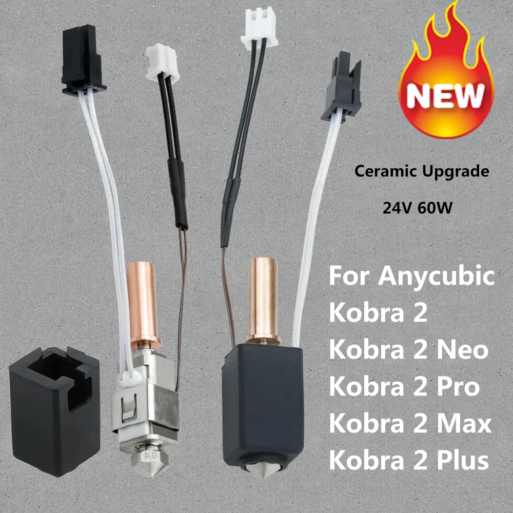 

Для Anycubic Kobra 2 Max/Plus/Neo/Pro печатающая головка, комплект Hotend, обновление 24 В, 60 Вт, детали 3D-принтера, термистор для комплекта Anycubic Kobra 2