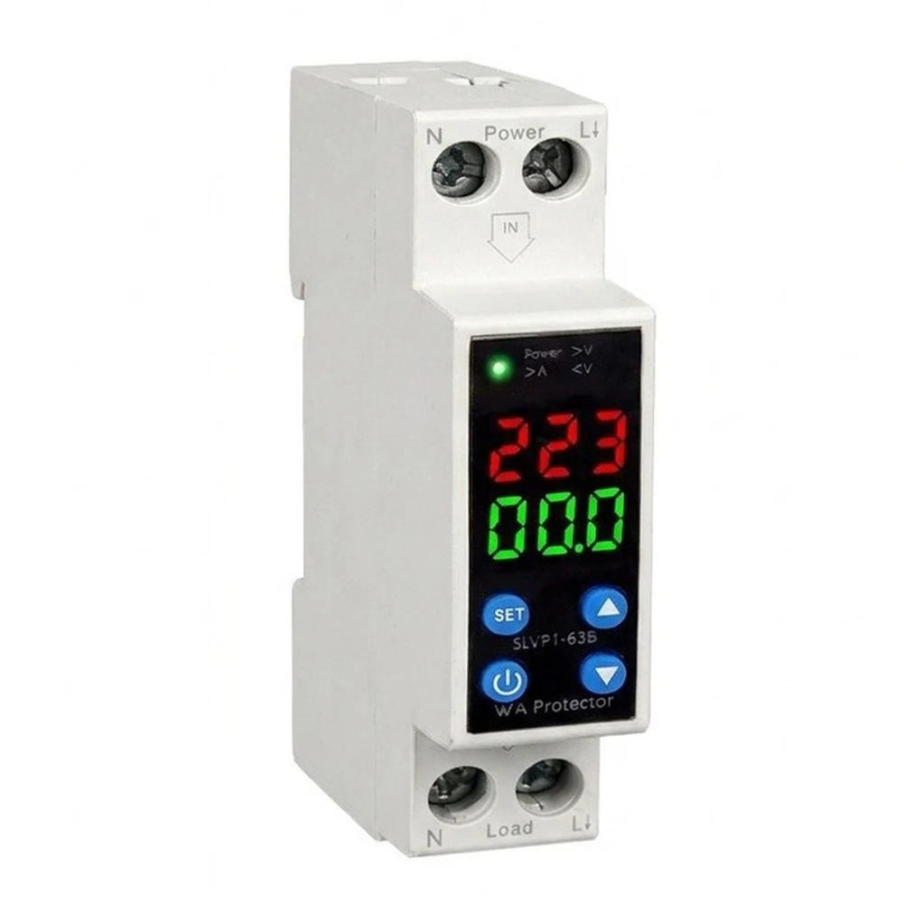 Voltage and Current Protection Device 63A Dual Screen Display AC220V 110V 50 60Hz for CNC Photovoltaic Systems