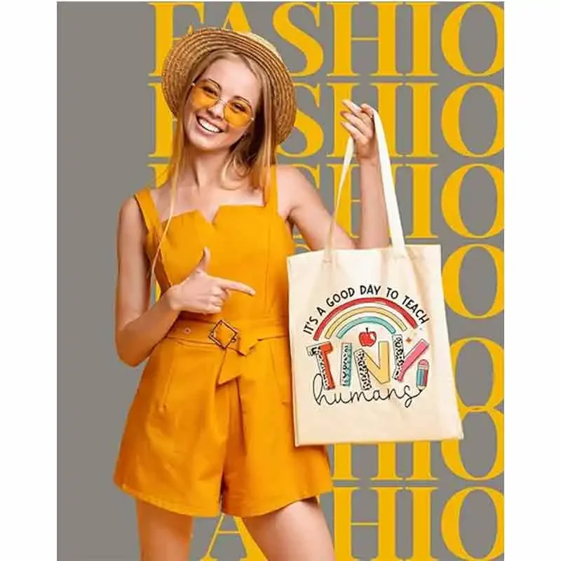 BNSJYJ Canvas Tote Bag for Women, Aesthetic Cute Grocery Grocery Reusable Cotton Gift Bag