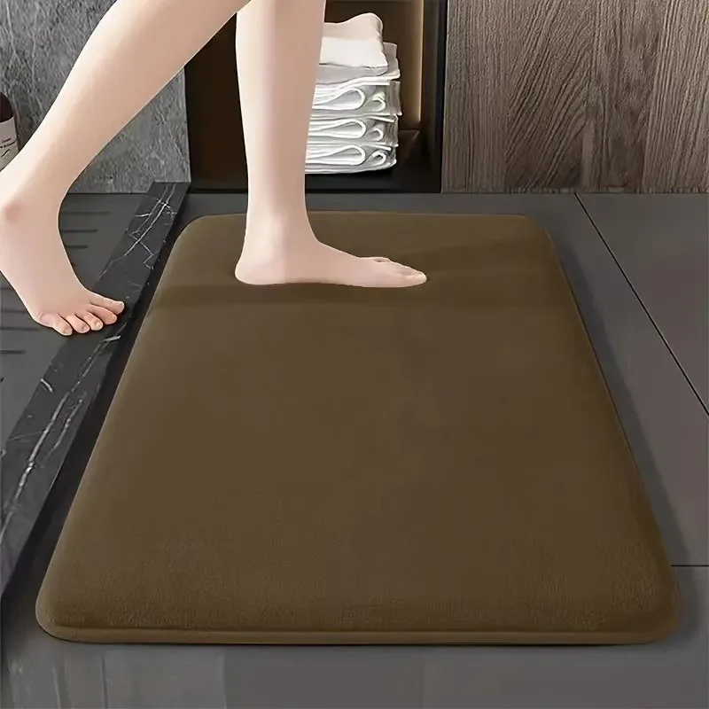 Effen kleur badkamermat badkamer vloermat deurmat huishoudelijke antislip voetmat koraal fluweel absorberend sneldrogend deurmat