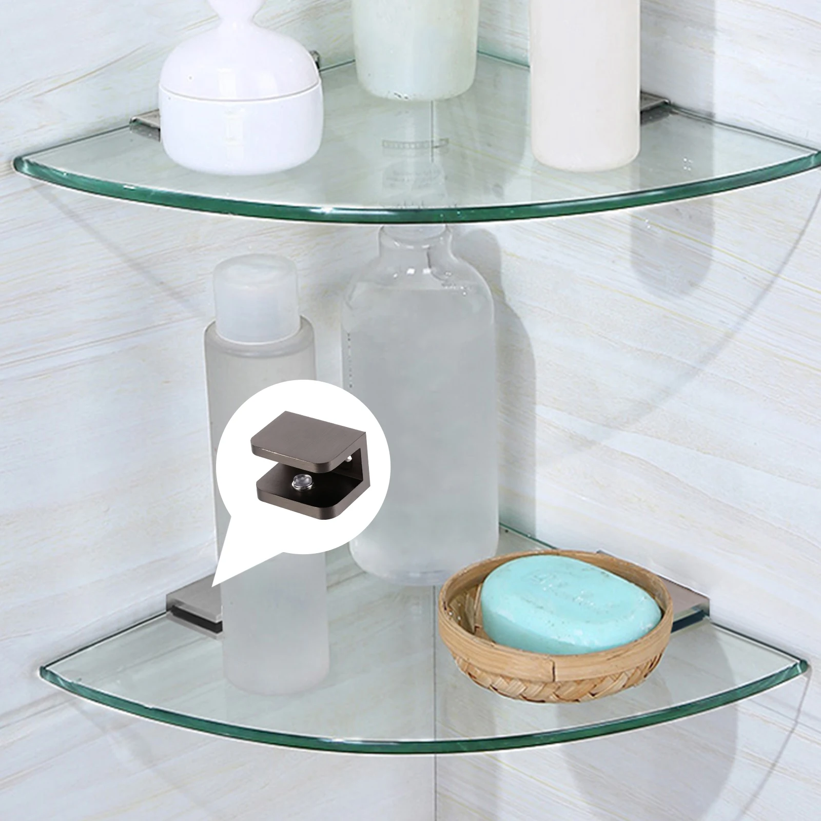 

2 шт. кронштейны для стеклянных полок, сверхмощные лестничные перила, стеллажи, зажимы из нержавеющей стали, устойчивые к коррозии, прочные, гладкие