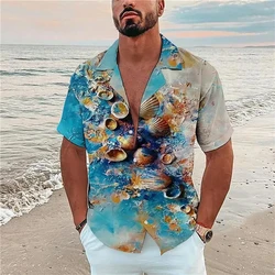 New Vacation Hawaiian Shirt For Men Shirts 3d Print Short Sleeve ocean Harajuku Streetwear Summer Man Clothing