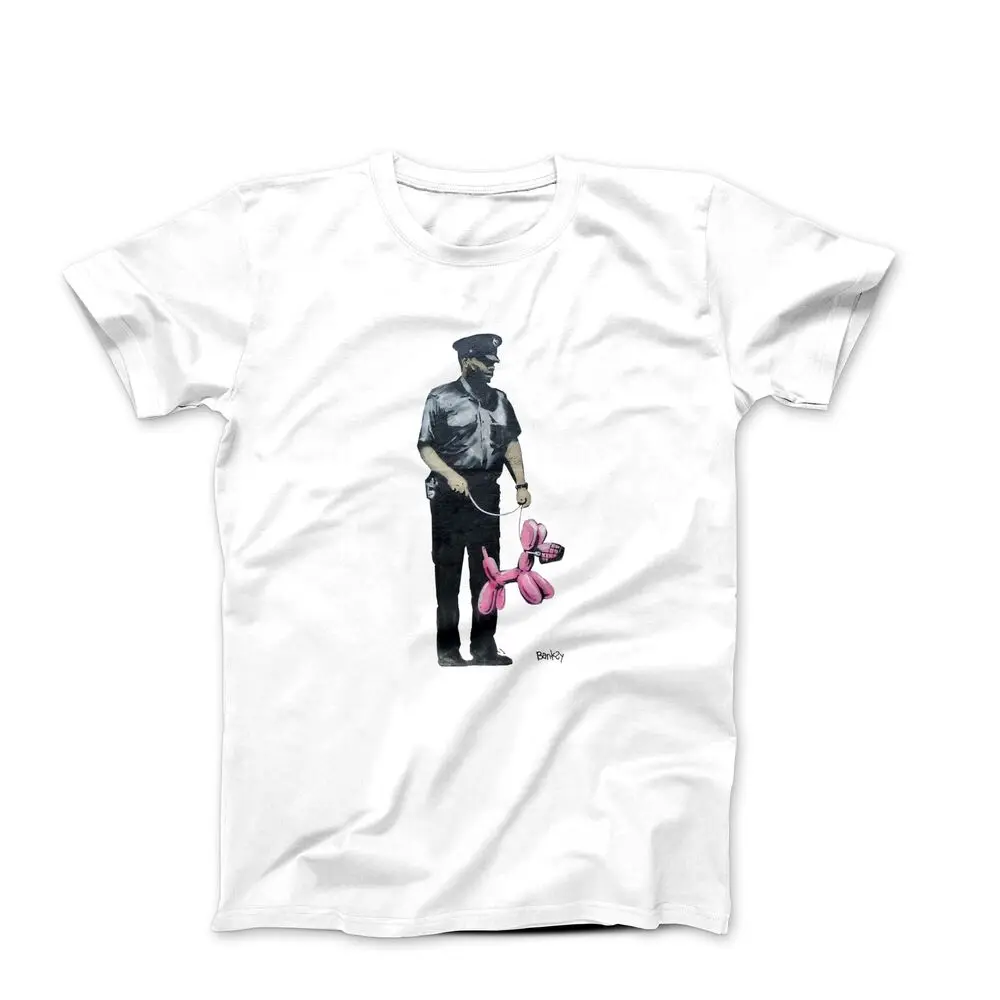 Banksy Pink Balloon Dog Graffiti T-shirt High Quality 100%Cotton Short Sleeve