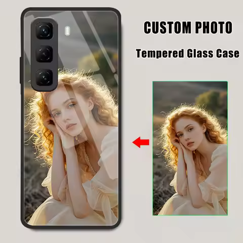 Custom Tempered Glass Case for Tecno Camon 40 30 30S 20 Pro + Pova 5 6 Neo Spark 30 30c Go 1 2025 DIY Personalize Picture Cover