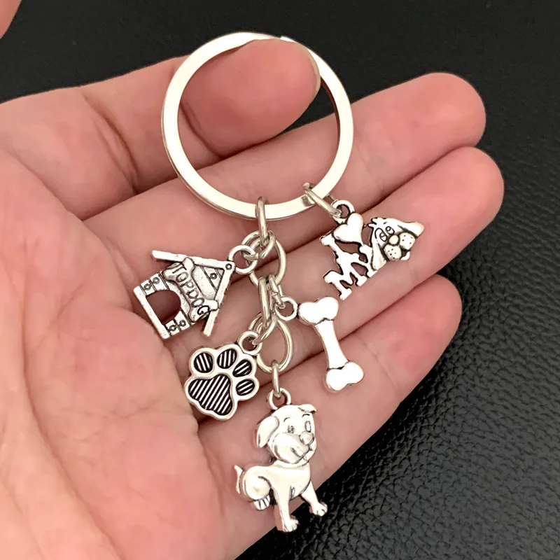 Новый-милый-брелок-для-ключей-с-таксой-и-надписью-«i-love-dog»