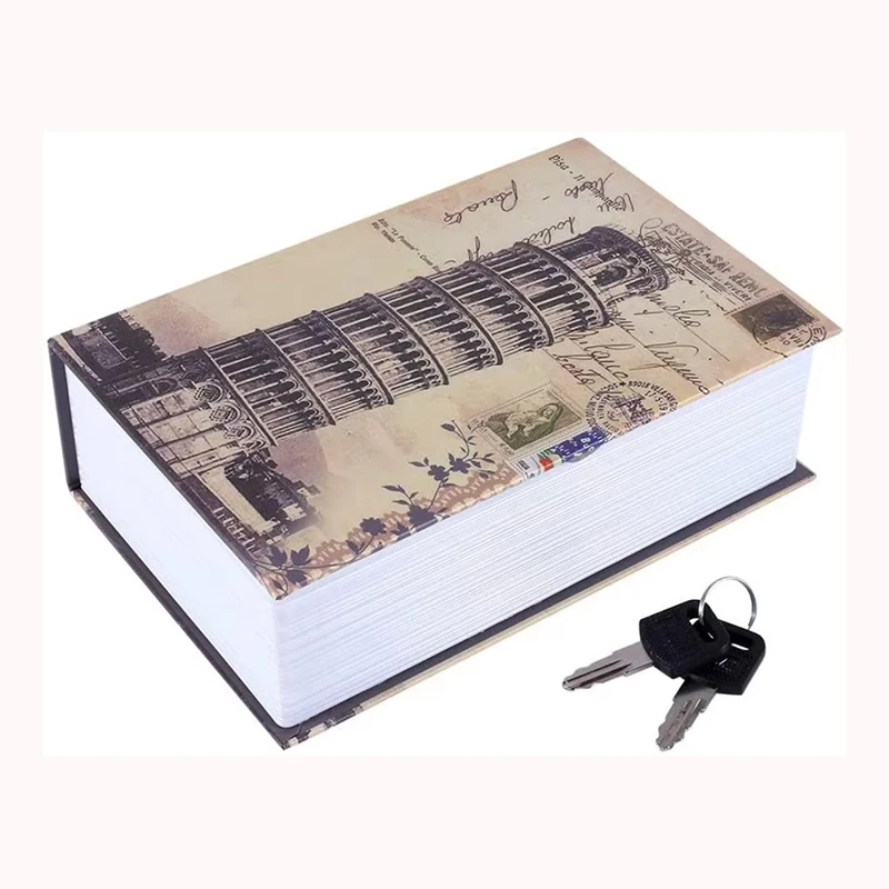 18cm Safe Box with Lock Money Safe Book Key Lock Money Cash Box Certificate Key Locker Book Kid Gift Book Hidden Secret