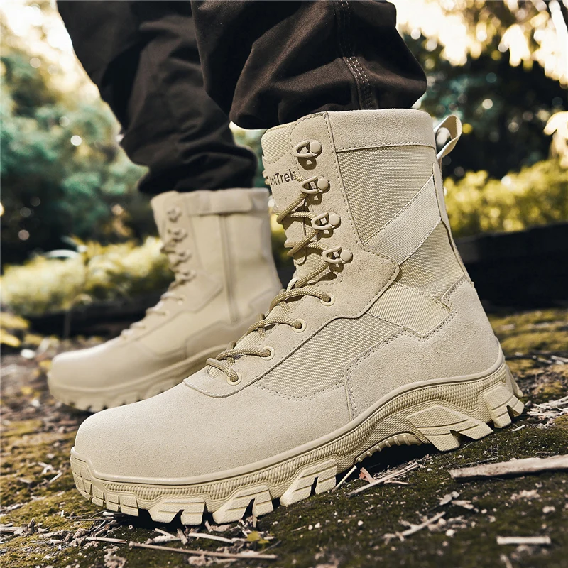 Men Shoes Winter Men Combat Tactical Boots Ankle Work Safety Shoes Special Force Boots Male Waterproof Motorcycle Shoe