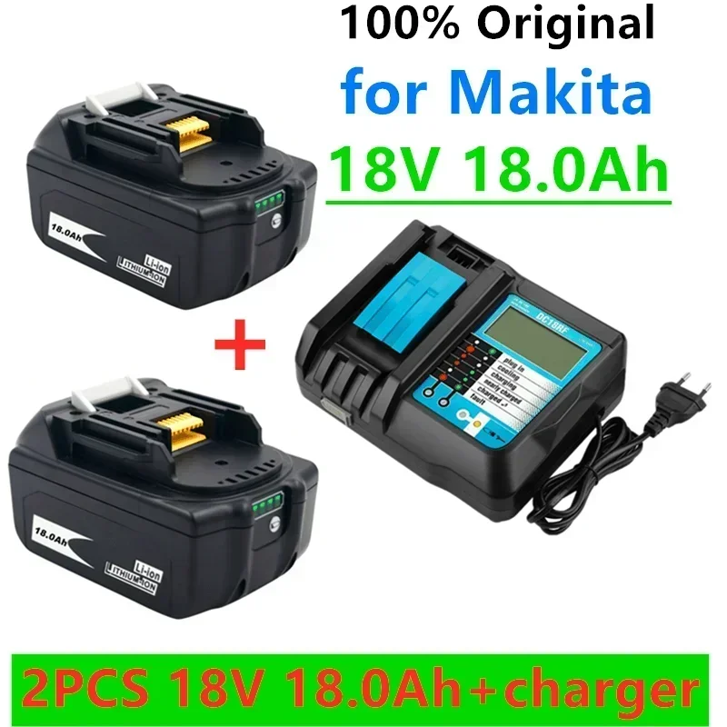 Batteria ricaricabile al 100% BL1860 agli ioni di litio 18 V 18000 mAh per batteria Makita 18 V BL1840 BL1850 BL1830 BL1860B LXT 400 + caricabatterie