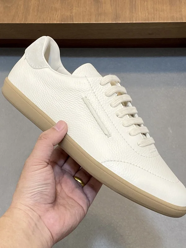 Leather Low-Top Men's Shoes Breathable Sporty Casual Shoes British Style Soft Bottom Office Shoes Trendy Brand Board Shoes