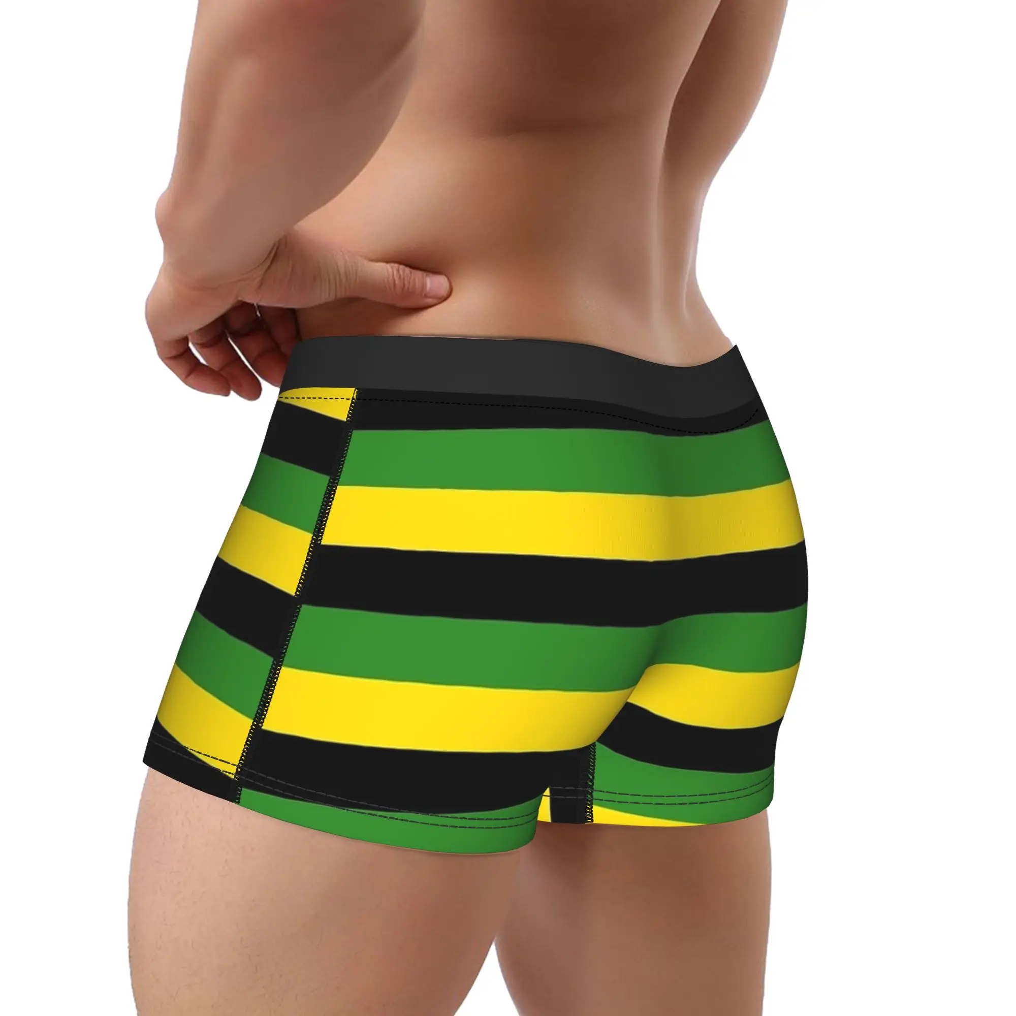 Jamaica Flag Stripes Underwear  Men Boxer Brief Soft Trend Boxer Shorts Hot Sale Customs Plus Size Panties