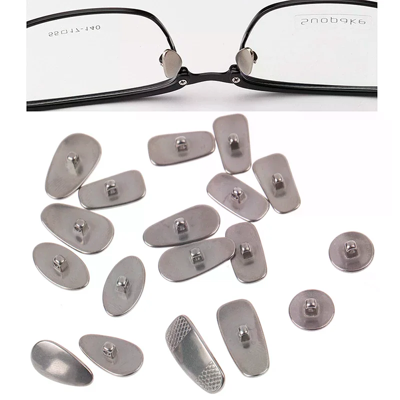 1pair Nose Pads Titanium Teardrop Screw-in for Eyeglass anti Slip Retainer