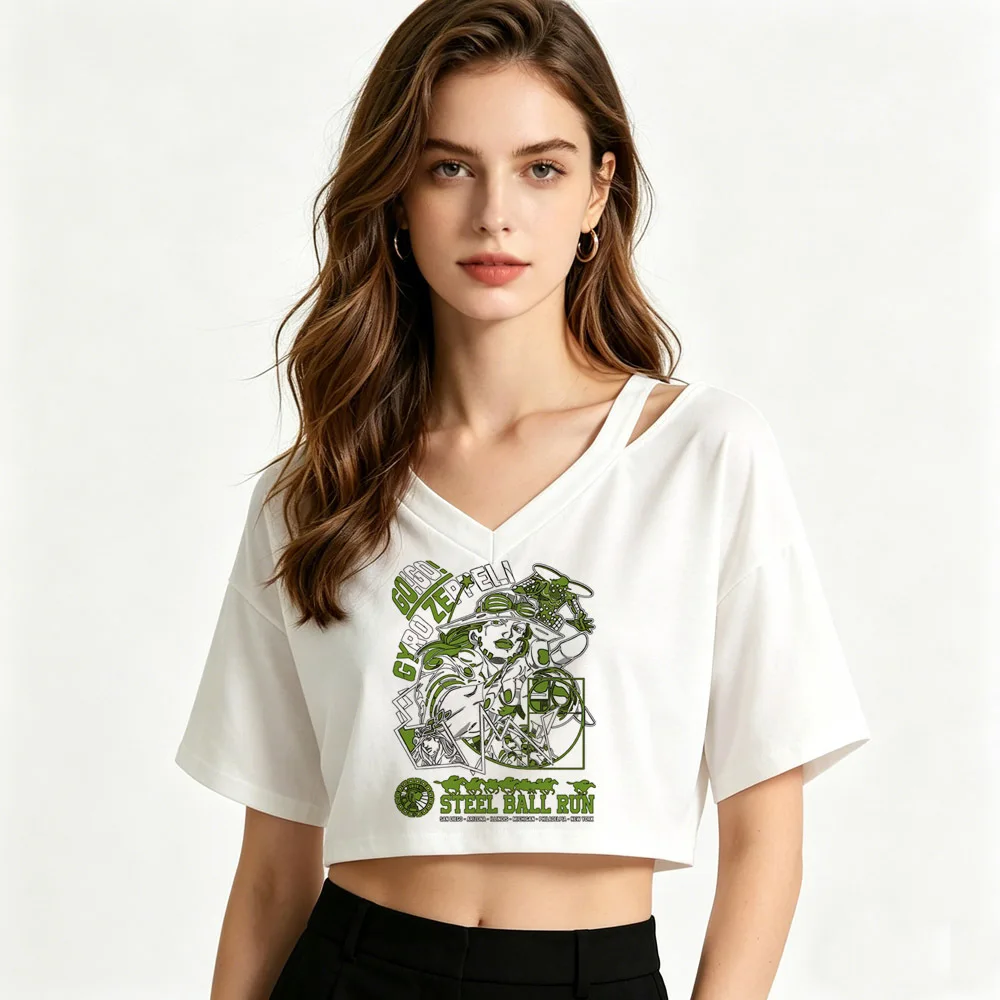 Jojo Bizarre Adventure Gyro Zeppeli cropped top women party goth y2k kawaii clearance sales shirt jojifuku cutecore baddie meme