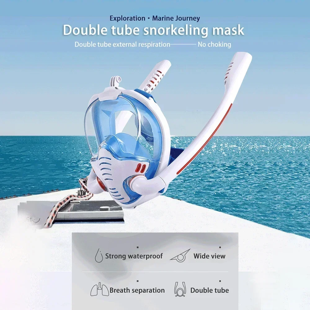 Snorkeling Mask Double Tube Diving Mask Adults Kid Swimming Mask Diving Goggles Self Contained Underwater Breathing Apparatus