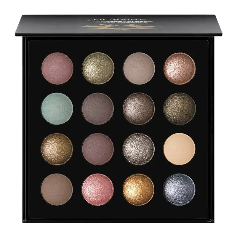 Ucanbe 16-color Sand Brown Eyeshadow Palette Earth Tones Matte Pearlescent Metallic Colorful Asian Smoky Makeup Dry And Wet Use