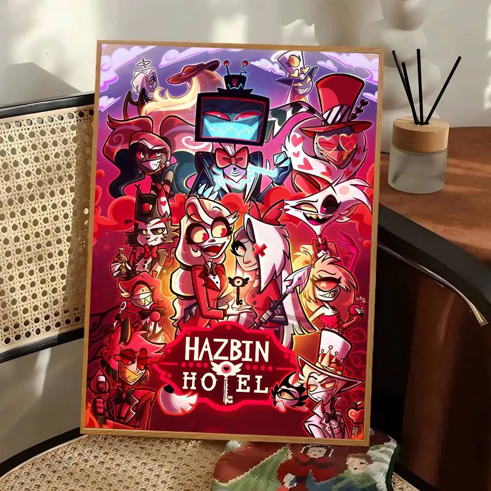 Hazbin H-Hotels Angel Dust Alastor Whitepaper ملصق ورق مقاوم للماء ملصق مقهى بار لوحة جدارية فنية جمالية #5