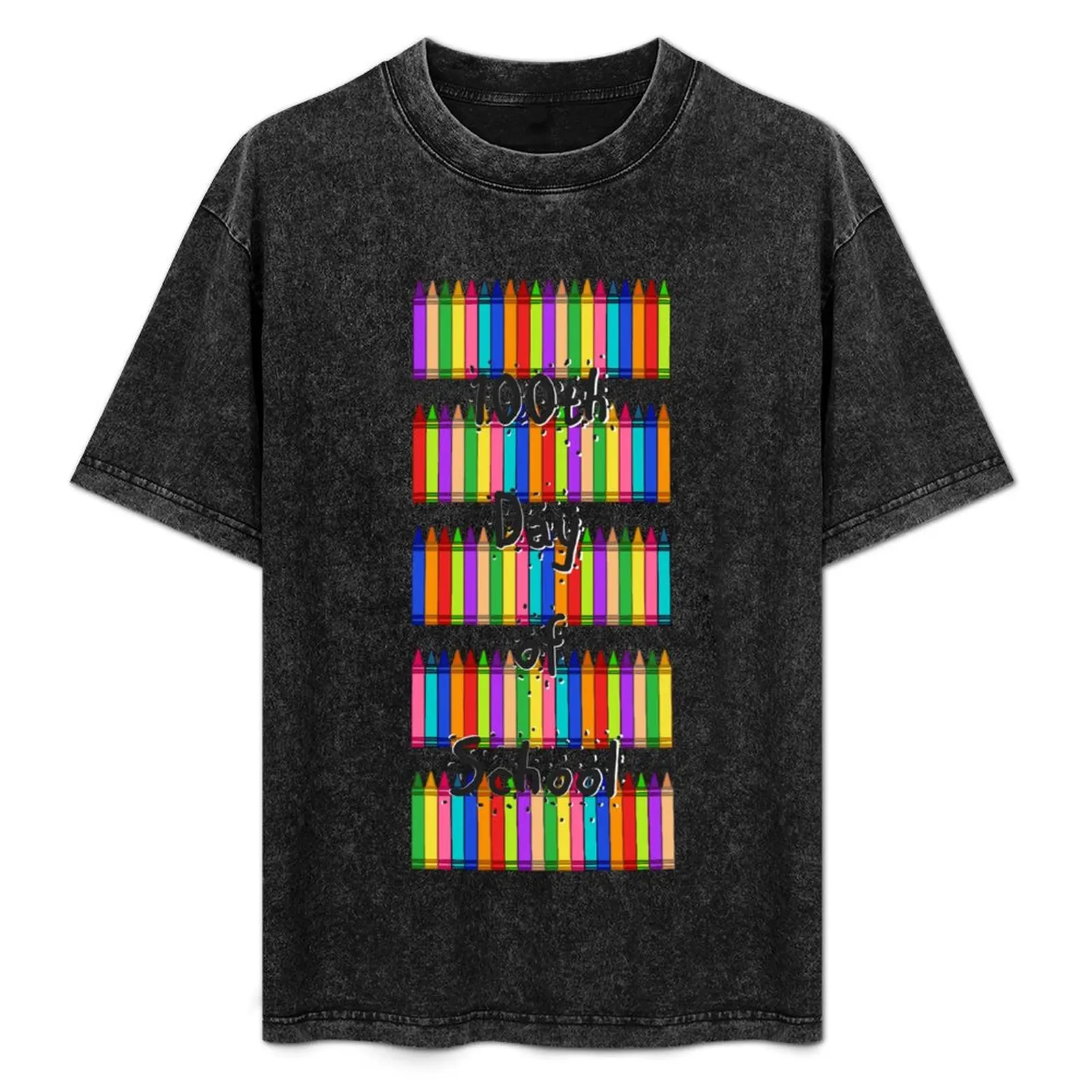

100th Day of School Crayons T-Shirt blacks plain blue archive plain white t shirts men