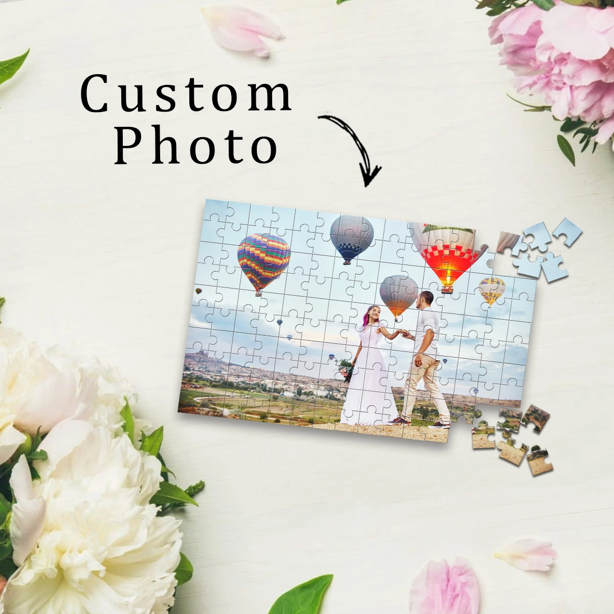 1pc Custom Photo Single Portrait Wooden Jigsaw Puzzle,Ideal Anniversary,Wedding,Birthday,Valentine Gift For Family Friends