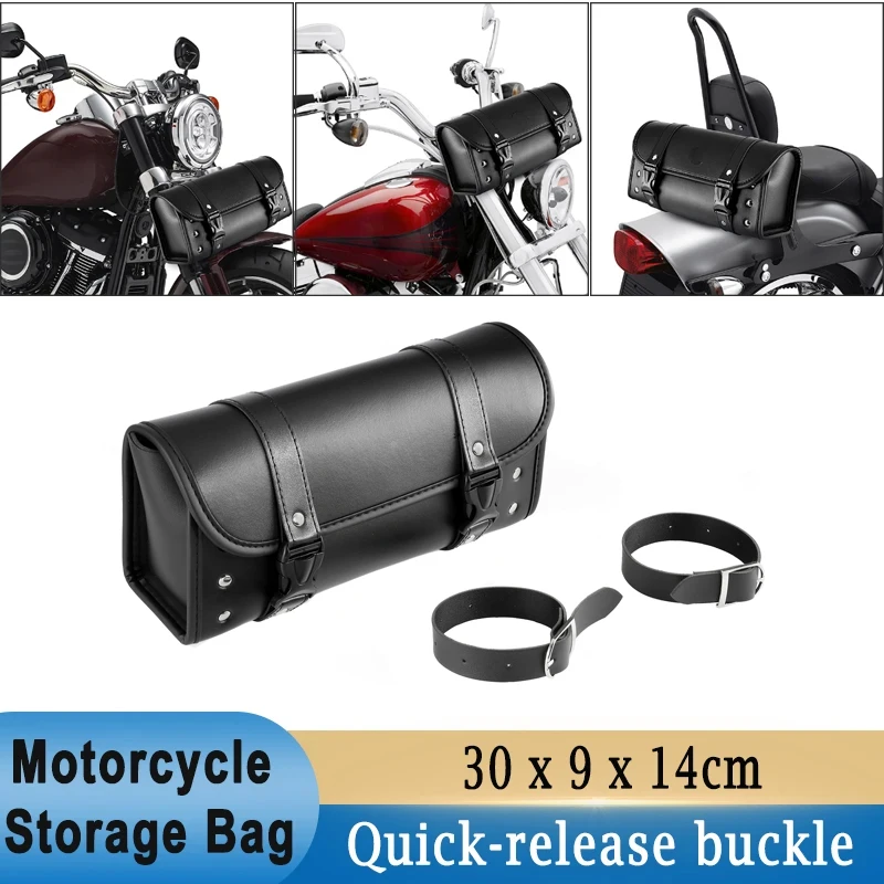 

Мотоциклетные седельные сумки на передний/задний руль/Sissy Bar, водонепроницаемая универсальная сумка для хранения инструментов с быстросъемной пряжкой