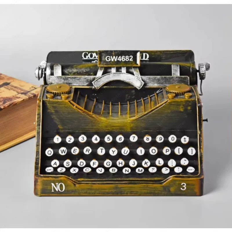 

Художественная коллекция, высококачественная металлическая живопись, винтажная модель пишущей машинки