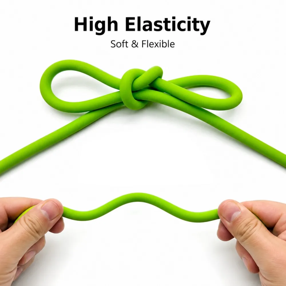 Bright Green Solid Latex Rubber Cord Dia 6mm  Elasticity Round Latex Rubber Strip for Tension Fitness Slingshot Tension Rope