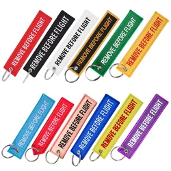 1 PC Wholesale Aviation Keychain Remove Before Flight Both Sides Embroidery Multiple Colors Tag Accessories Backpack Pendant