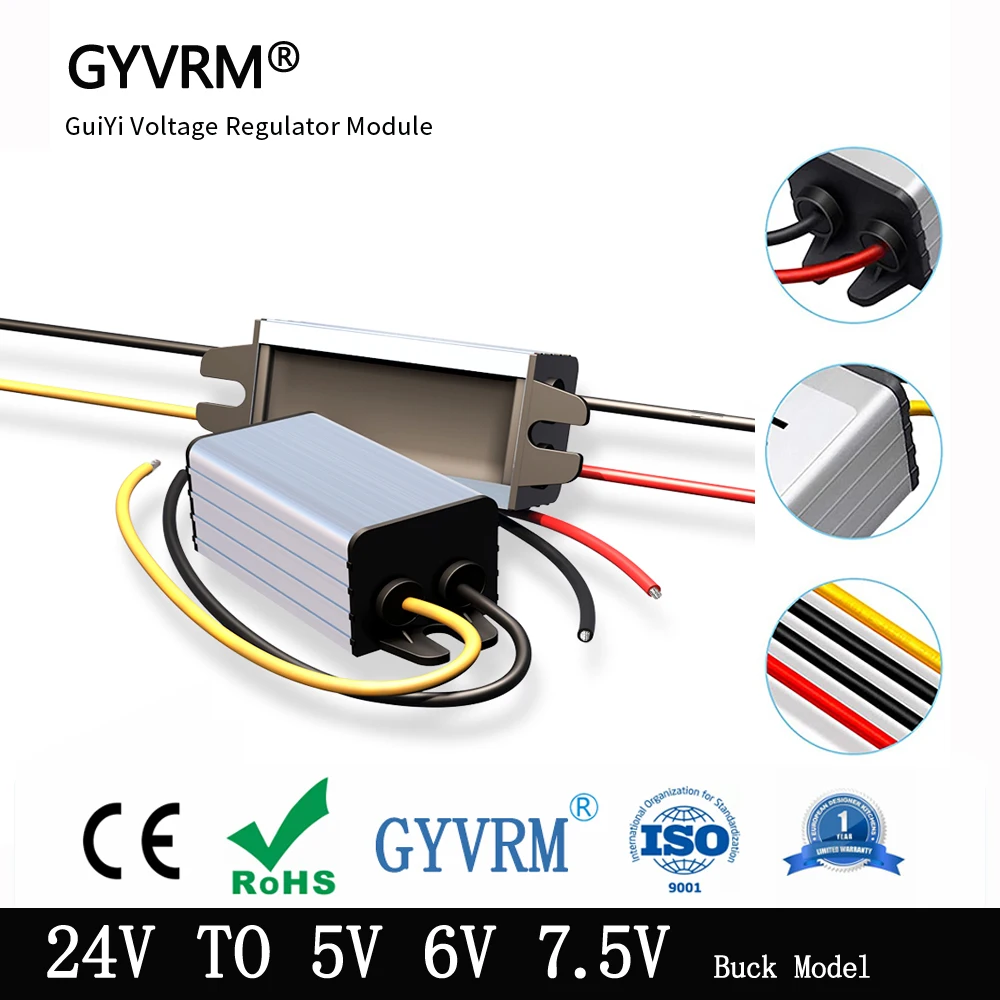 

GYVRM DC DC Converter 24V to 5V 6V 7.5V Buck Converter 12V to 5V 6V 7.5V 1-5A Step Down DC DC 12V to 5V Buck Mdel
