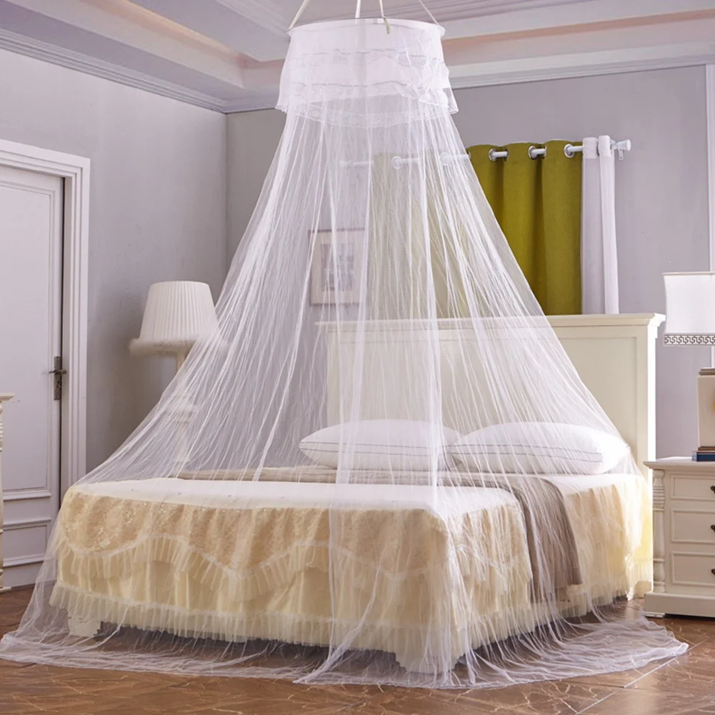 

Mosquito Net for Bed, King Size Bed Canopy Hanging Curtain Netting, Princess Round Hoop Sheer Bed Canopy for All White