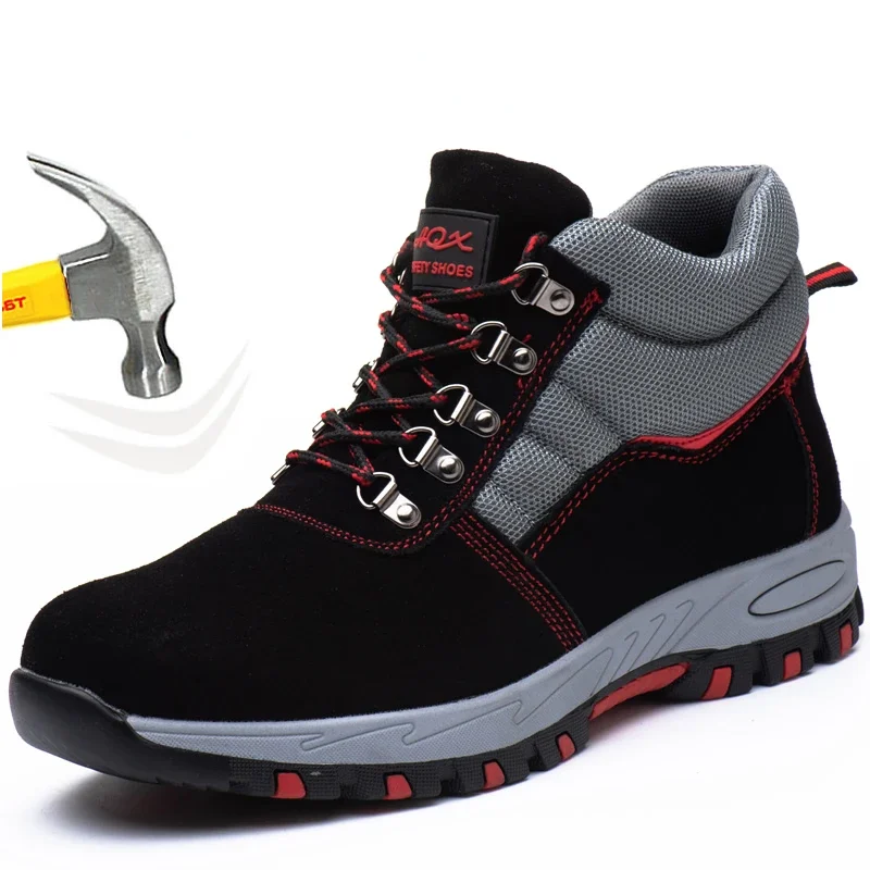 High Quality Men Steel Toe Cap Safety Boots Work Shoes Men Puncture-Proof Work Boots Safety Shoes Male Work Shoes Men