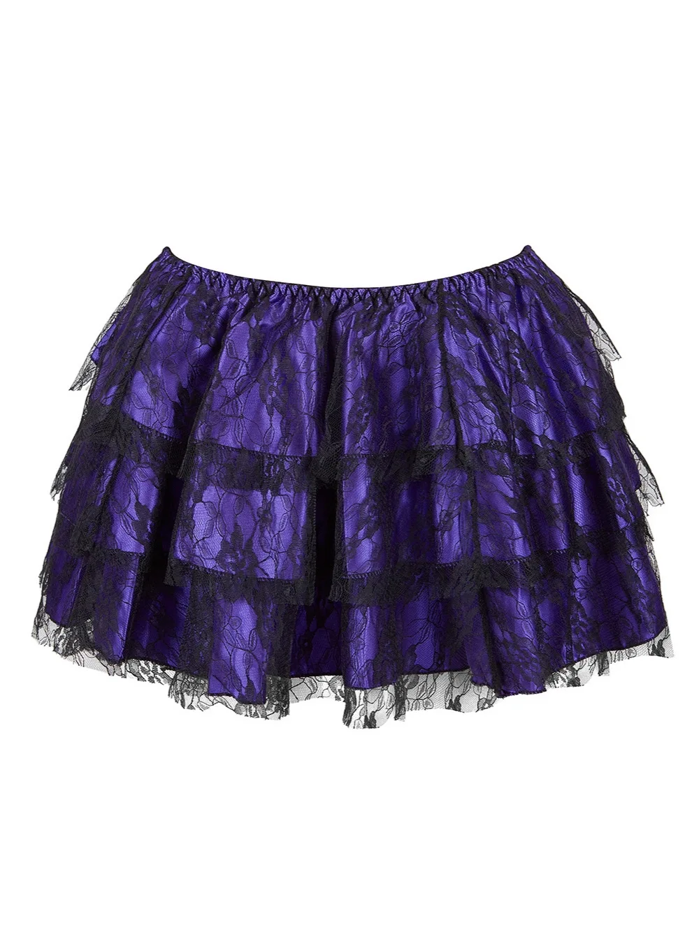 Damenrock aus Spitze, Blumenspitze, Netzstoff, Tüll, Mini-Gothic, mehrlagig, gerüscht, passendes Korsett, Vintage-Burlesque-Kostüme – Detail 3