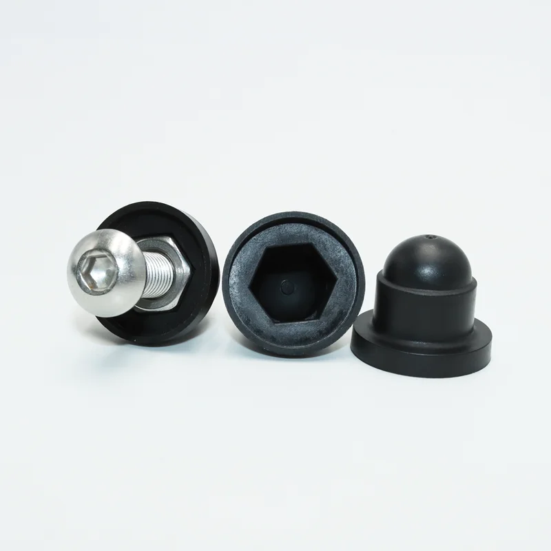 20p pe Bolzen abdeckung Schraub kappen Sechs kant kappe Kuppel Kunststoffs ch raube Mutter m8 m10 m12 schwarz Nylon einsatz Konter mutter Rostschutz abdeckung – Detail 2