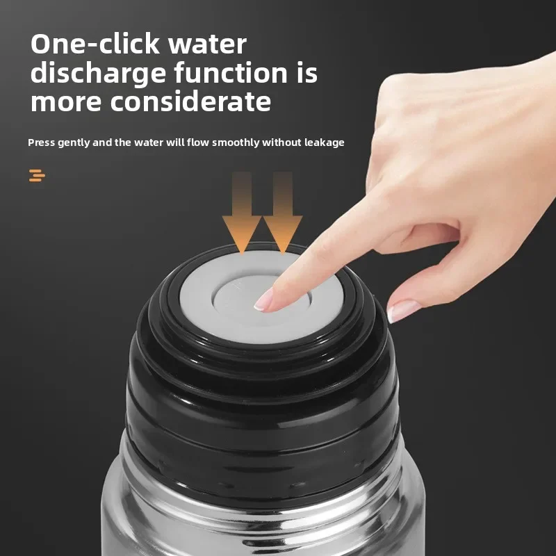 الفولاذ المقاوم للصدأ رصاصة كوب قارورة عازلة مفرغة مكافحة الإفلات المنزلية ذات سعة كبيرة السفر كوب ماء في الهواء الطلق المحمولة غلاية رياضية #3